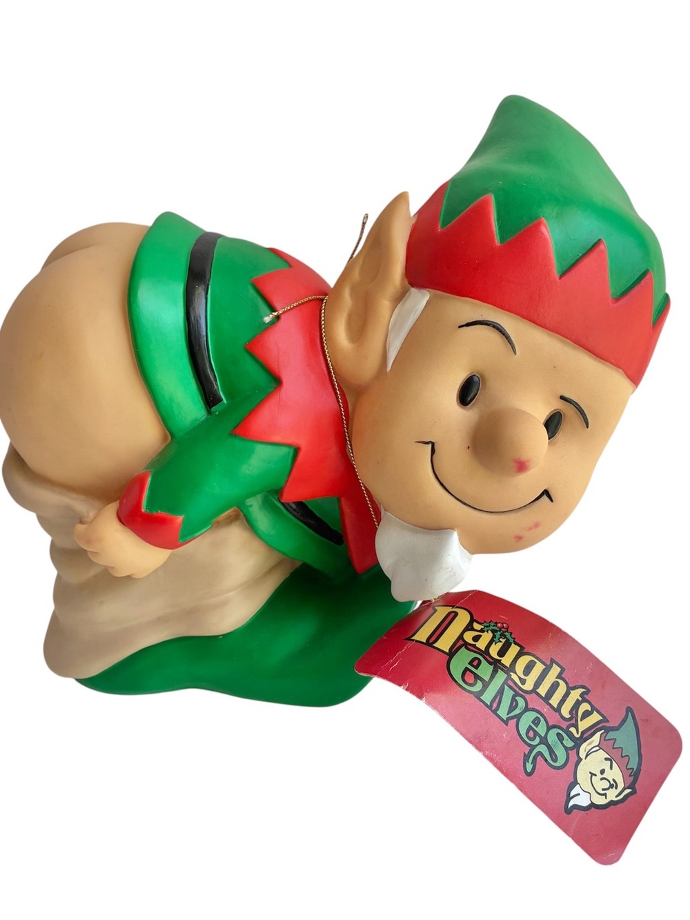 Vintage 2004 Naughty Elves Mooning Elf Plastic Figure Christmas Gag Gift Funny